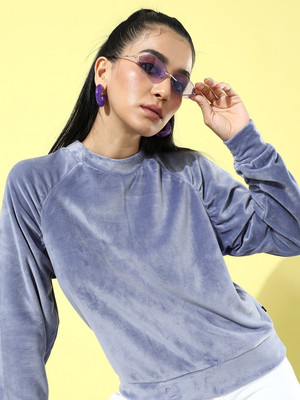 Roadster Full Sleeve Self Design Women Sweatshirt