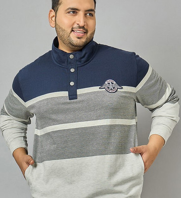 Austivo Full Sleeve Striped Men Sweatshirt
