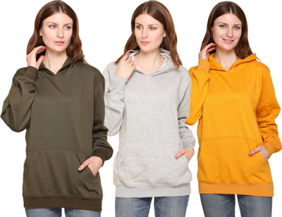 Weboasis Full Sleeve Solid Women Sweatshirt