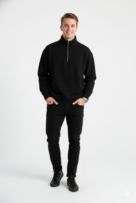Oiin Fab Full Sleeve Solid Men Sweatshirt