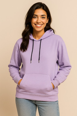 HouseOfCommon Self Design Round Neck Casual Women Purple Sweater