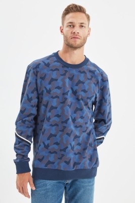 Trendyol Full Sleeve Geometric Print Men Sweatshirt