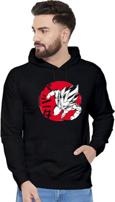 Joy nd Happinness Printed Hooded Neck Casual Men Black Sweater