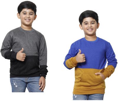IndiWeaves Full Sleeve Solid Boys Sweatshirt