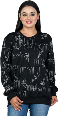 Weboasis Full Sleeve Self Design Women Sweatshirt