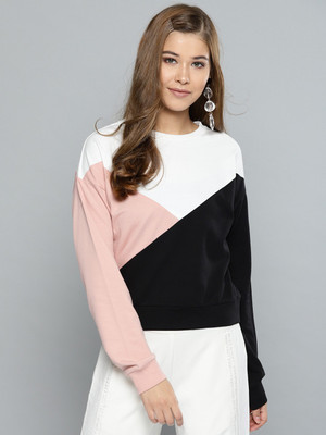 HARPA Full Sleeve Color Block Women Sweatshirt