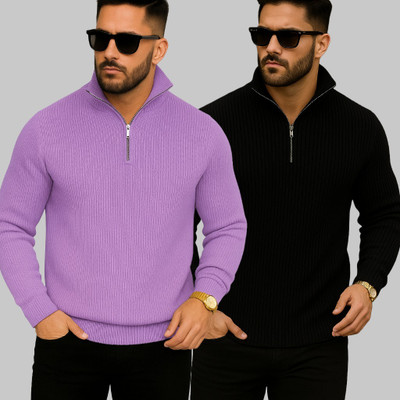 STARVY Full Sleeve Self Design Men Sweatshirt