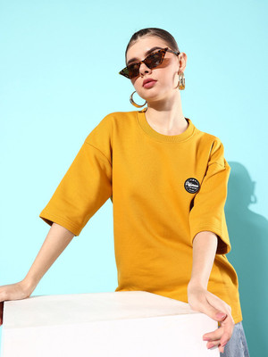 DIFFERENCE OF OPINION Half Sleeve Solid Women Sweatshirt