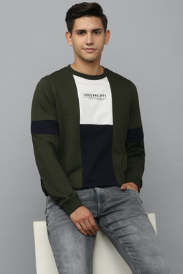 LOUIS PHILIPPE Full Sleeve Color Block Men Sweatshirt