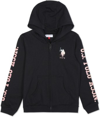 U.S. POLO ASSN. Full Sleeve Solid Girls Sweatshirt