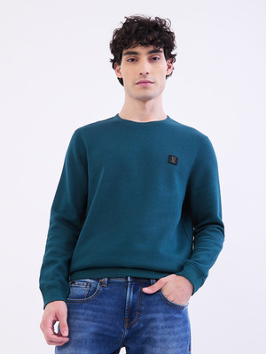 Spykar Full Sleeve Solid Men Sweatshirt