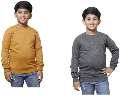 Indistar Full Sleeve Solid Boys Sweatshirt
