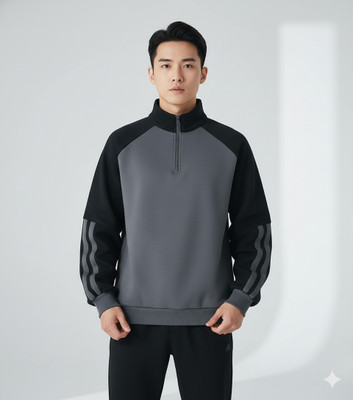 THREADMILE Full Sleeve Striped Men Sweatshirt