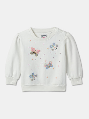 R&B Full Sleeve Printed Baby Girls Sweatshirt