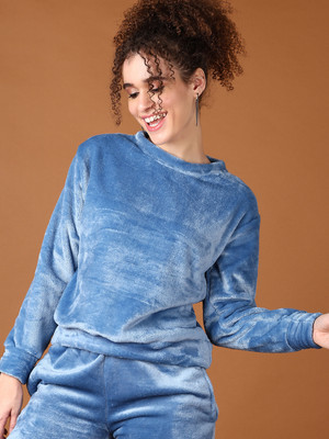 V-MART Full Sleeve Solid Women Sweatshirt