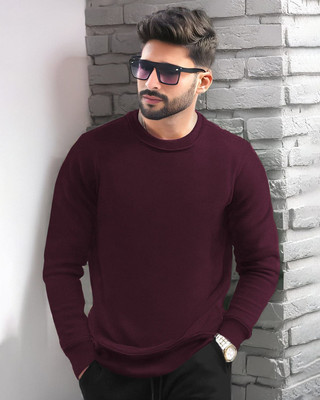 ND INTERNATIONAL Full Sleeve Solid Men Sweatshirt