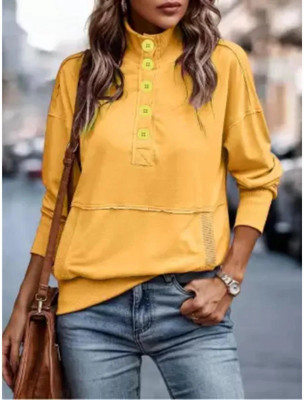 GLITO Full Sleeve Solid Women Sweatshirt