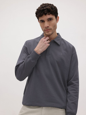 Roadster Full Sleeve Solid Men Sweatshirt
