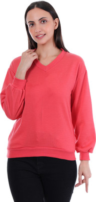 Fiza Full Sleeve Solid Women Reversible Sweatshirt