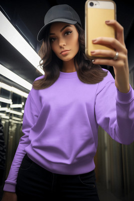COLOR CAPITAL Full Sleeve Solid Women Sweatshirt