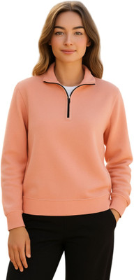 Parona Full Sleeve Solid Women Sweatshirt