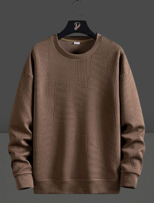 Lewit Full Sleeve Self Design Men Reversible Sweatshirt
