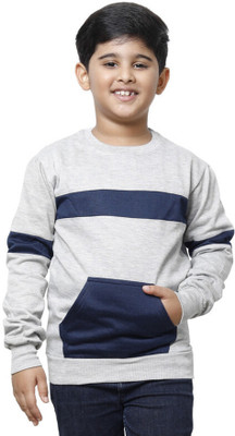 IndiWeaves Full Sleeve Color Block Boys Sweatshirt