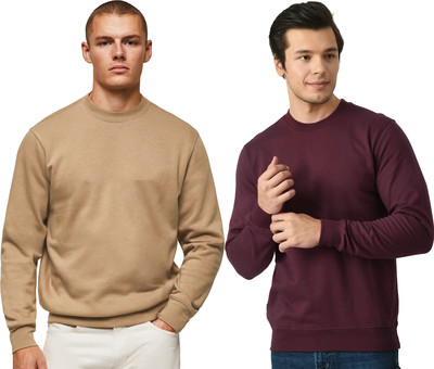 R Heaven Fashions Full Sleeve Solid Men Sweatshirt