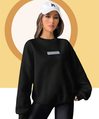 MOD YOUNG Full Sleeve Printed, Solid Women Sweatshirt