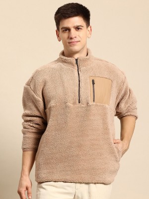 Mast & Harbour Full Sleeve Self Design Men Sweatshirt