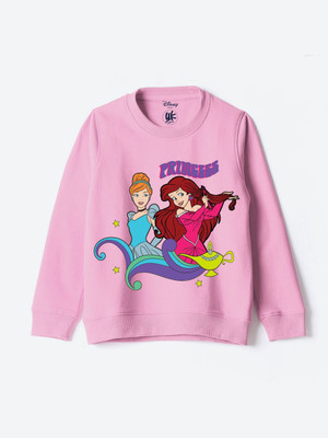 YK Disney Full Sleeve Graphic Print Girls Sweatshirt