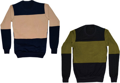 MT FASHION Full Sleeve Color Block Girls Sweatshirt