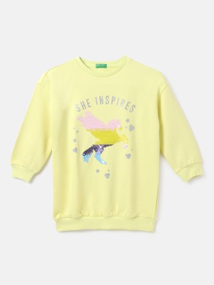 United Colors of Benetton Full Sleeve Graphic Print Girls Sweatshirt