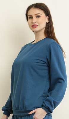elegance redefined Full Sleeve Solid Women Sweatshirt