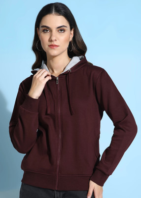 Alan Jones Full Sleeve Solid Women Sweatshirt