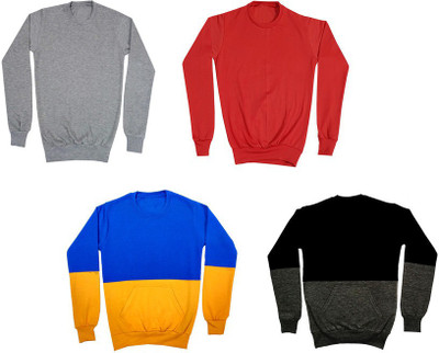 Indistar Full Sleeve Color Block Boys Sweatshirt