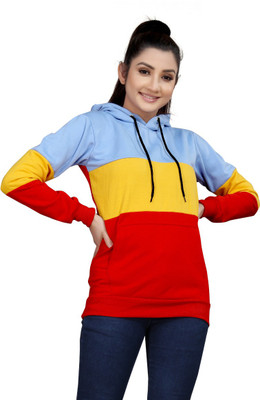 SHRIEZ Full Sleeve Color Block Women Sweatshirt