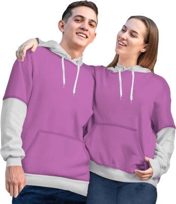 Twinny Zone Full Sleeve Self Design Couple Sweatshirt