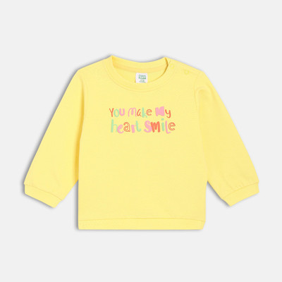 MINI KLUB Half Sleeve Self Design Baby Girls Sweatshirt