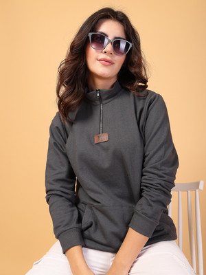 RIGO Full Sleeve Solid Women Sweatshirt