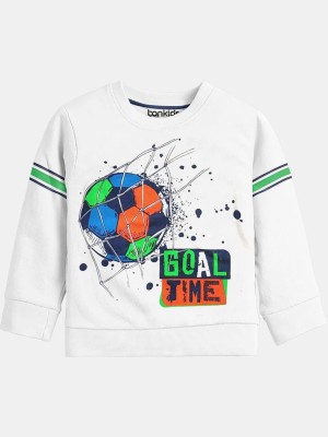 BONKIDS Full Sleeve Dyed, Graphic Print Boys Sweatshirt