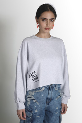 Bene Kleed Full Sleeve Solid Women Sweatshirt