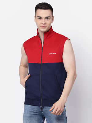 KALT Sleeveless Color Block Men Sweatshirt