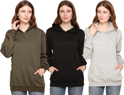 Weboasis Full Sleeve Solid Women Sweatshirt