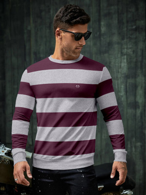 Triptee Full Sleeve Striped Men Sweatshirt