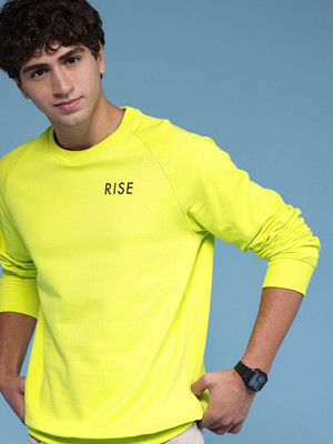 HERE&NOW Full Sleeve Solid Men Sweatshirt