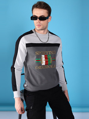 The Indian Garage Co. Full Sleeve Embroidered Men Sweatshirt