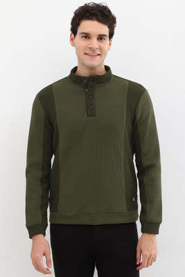 Allen Solly Full Sleeve Solid Men Sweatshirt