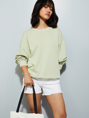 MAX Full Sleeve Solid Women Sweatshirt