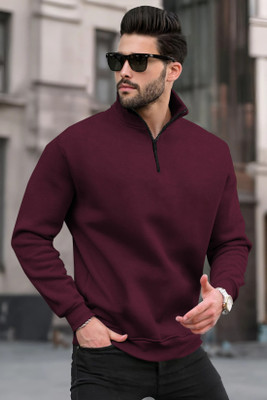 TRIPR Full Sleeve Solid Men Sweatshirt